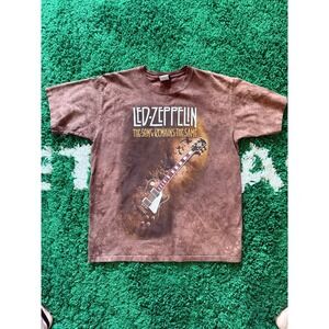 Led Zeppelin The Song Remains The Same Liquid Blue Brown Tie Dye Shirt Men
